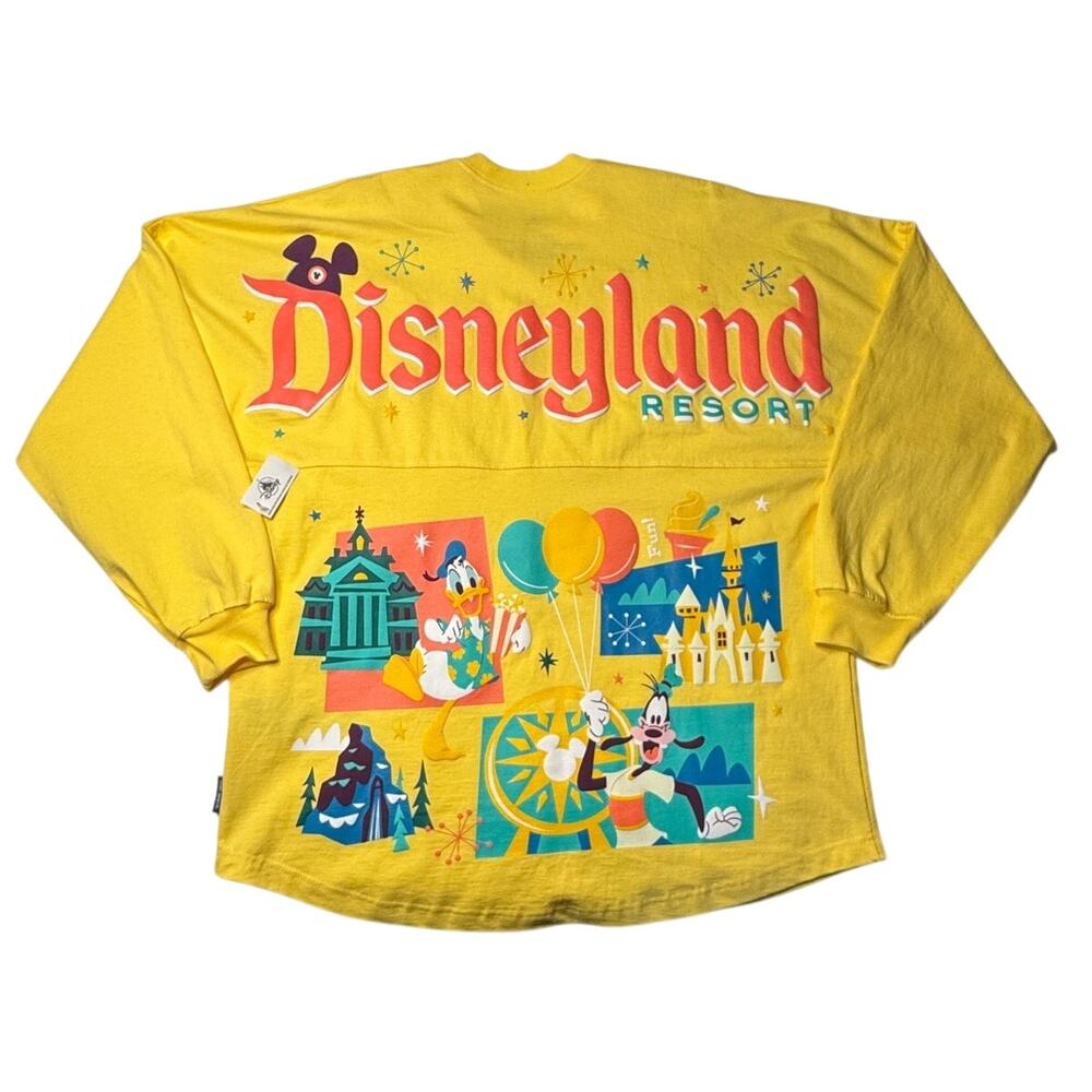 Disney Spirit Jersey Play in the Park Yellow Mickey Friends Medium NWT